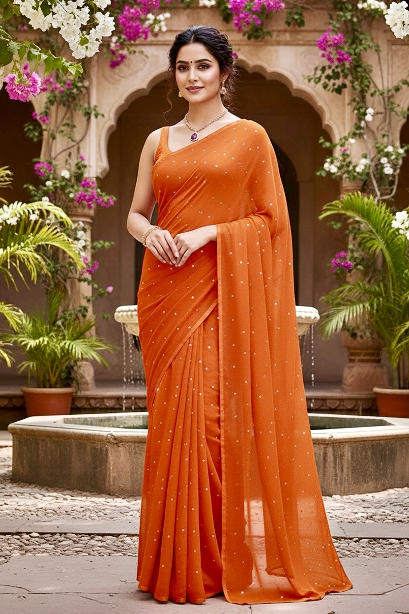 Shades of Orange Sequins Spread
