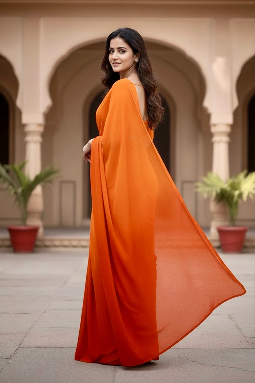 Gradient Mulberry Silk Chiffon Sarees