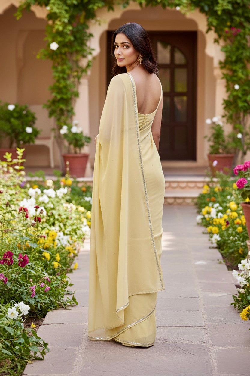 Shades of Yellow Sequins Spread & Border