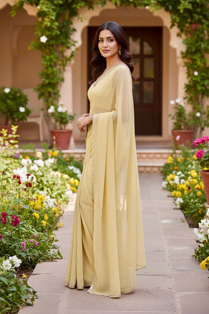 Shades of Yellow Sequins Spread & Border
