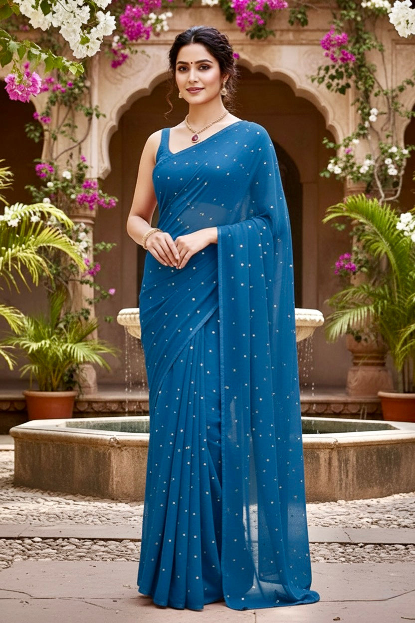 Shades of Blue Sequins Spread