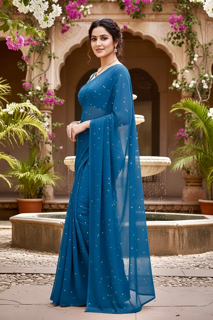 Shades of Blue Sequins Spread