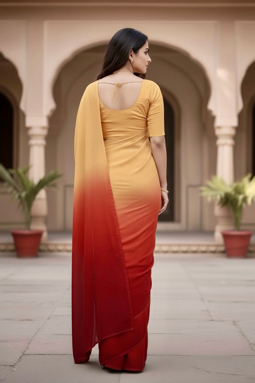 Gradient Mulberry Silk Chiffon Sarees