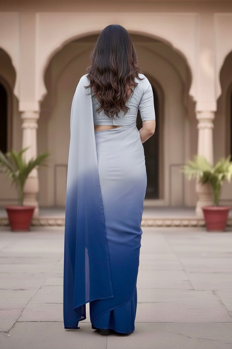 Gradient Mulberry Silk Chiffon Sarees