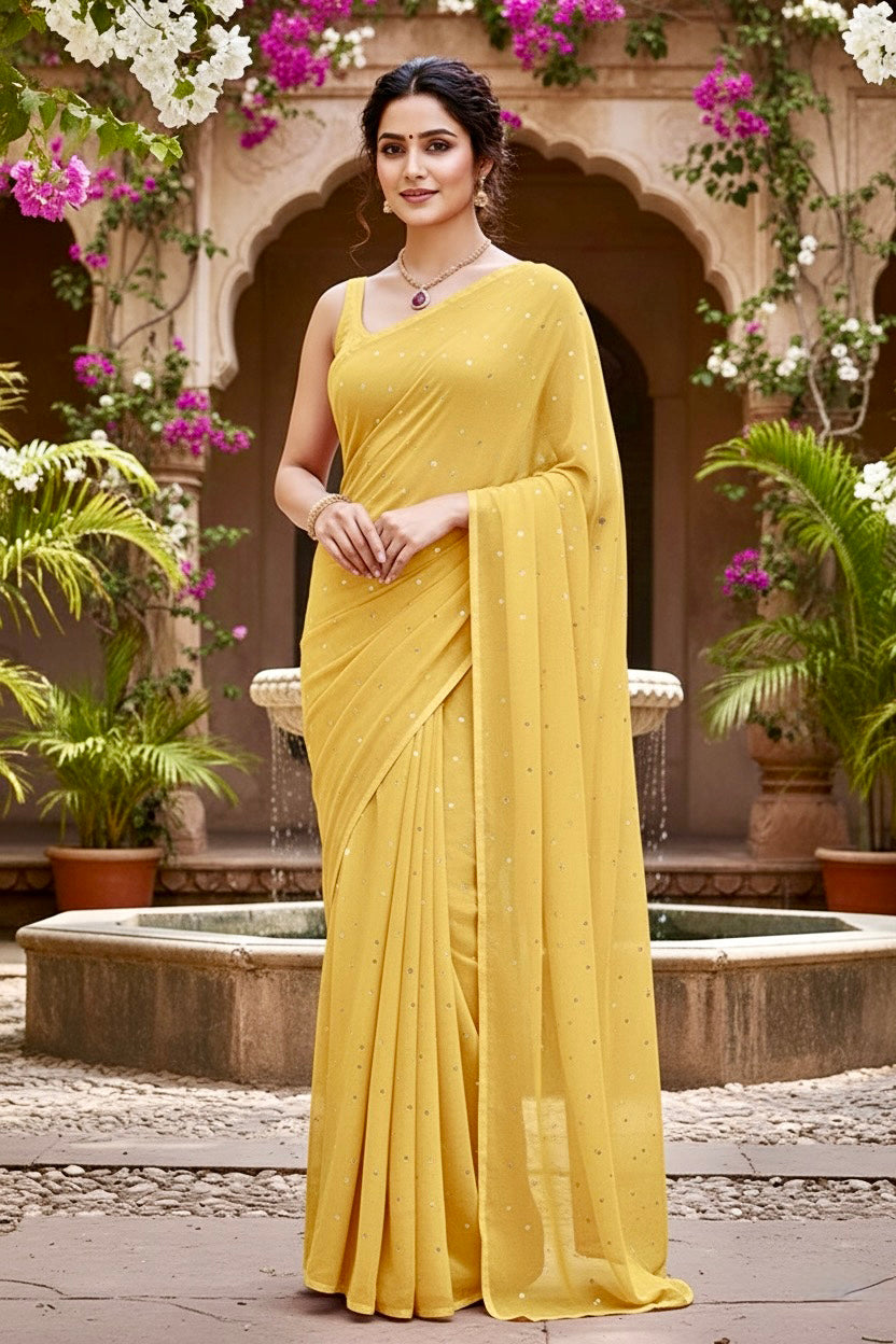 Shades of Yellow Sequins Spread