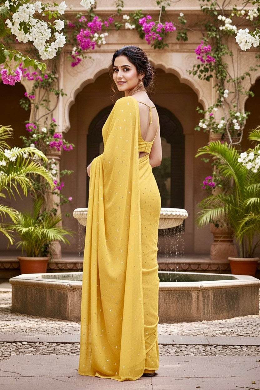 Shades of Yellow Sequins Spread
