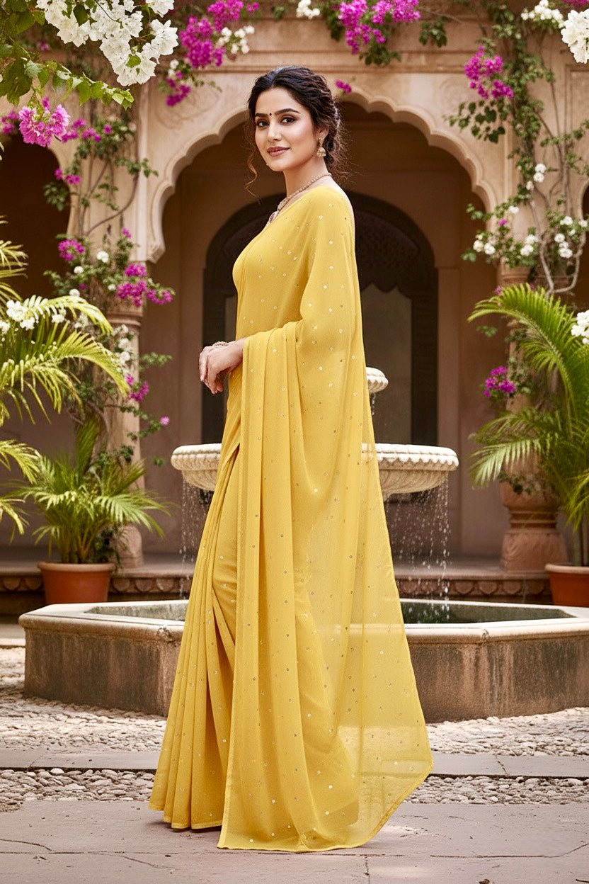 Shades of Yellow Sequins Spread