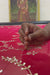 Making a vibrant red gulmohar glow saree by umaid couture, Aari-Taari Craftsman is doing sequins embroidery